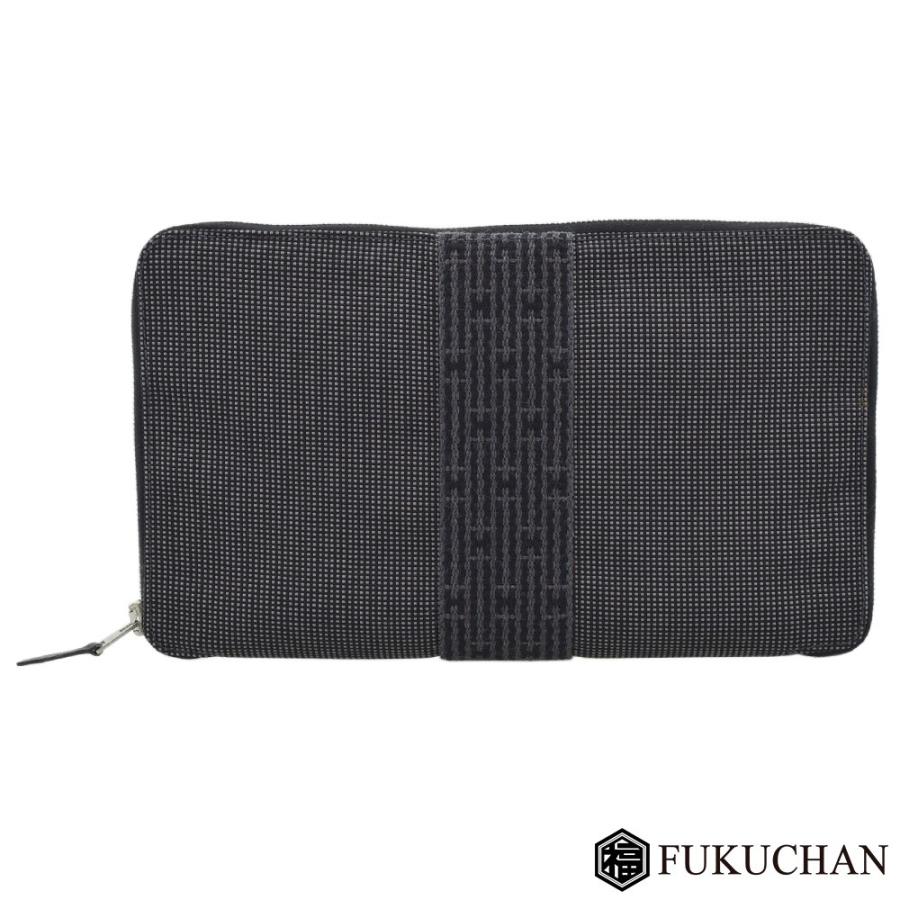 HERMES エルメス エールライン パースGM グレー×シルバー金具