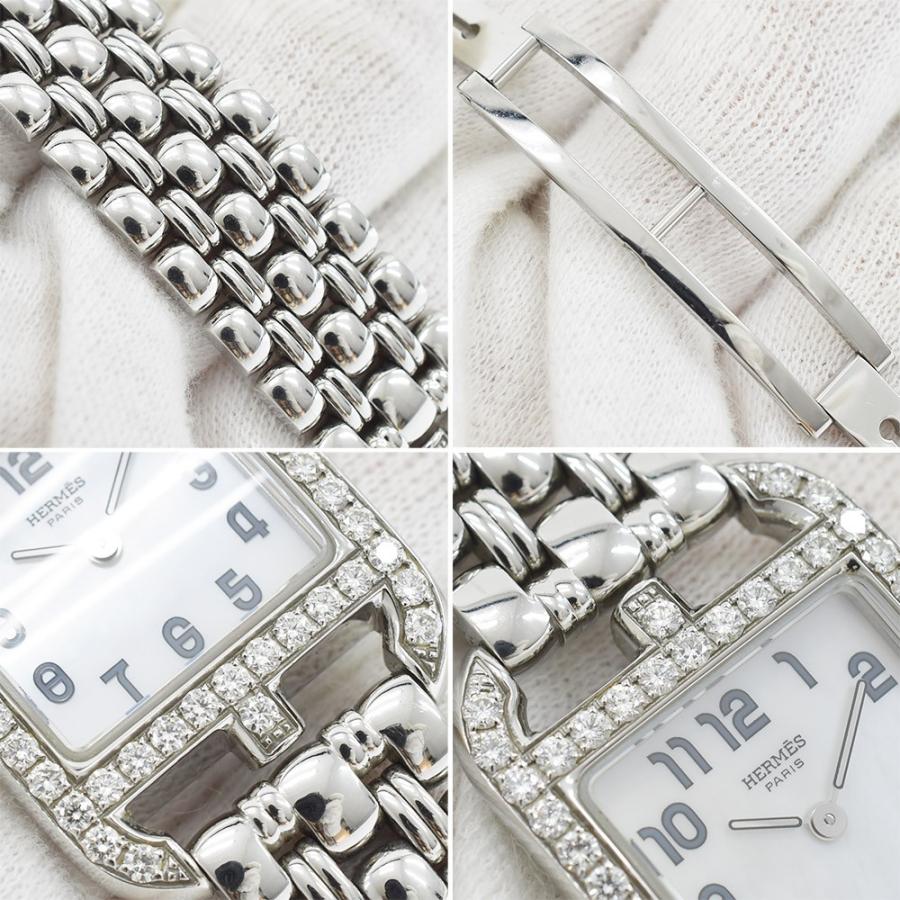 HERMES エルメス ケープコッド ダイヤベゼル ホワイトシェル文字盤  