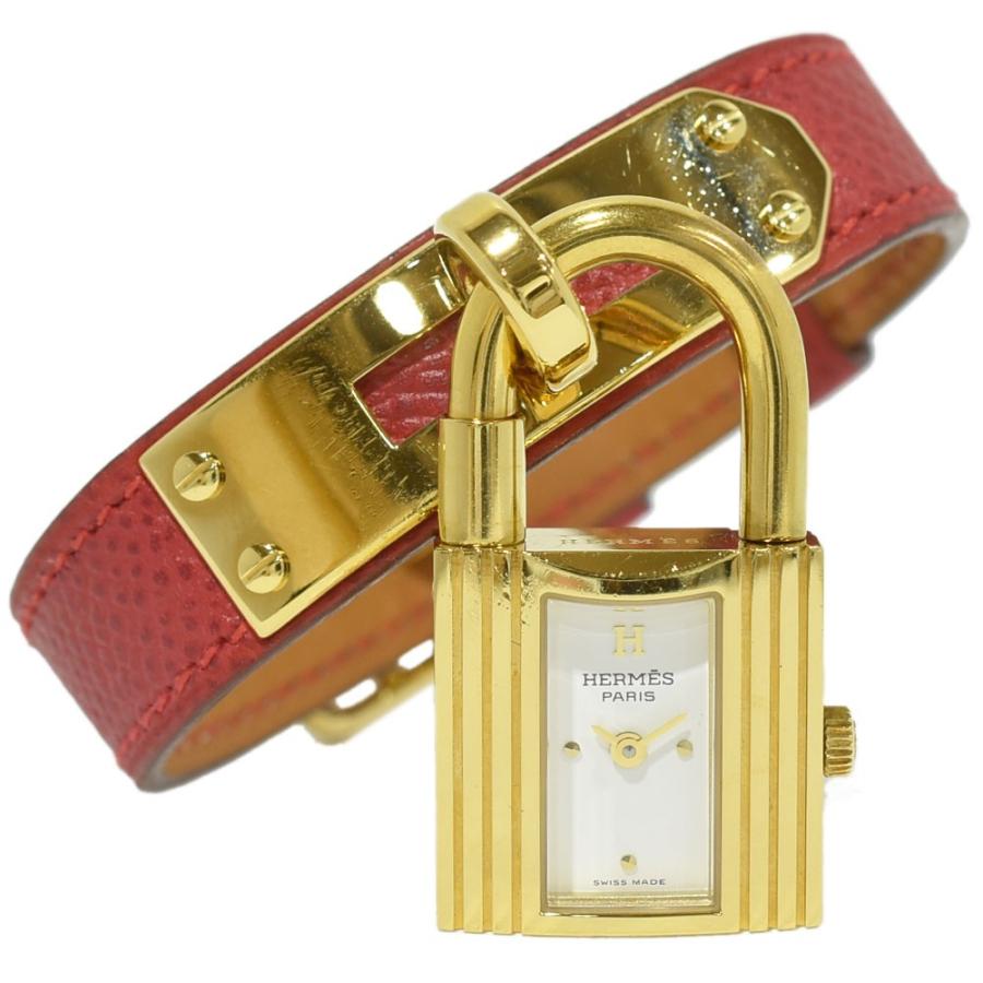 HERMES エルメス ケリーウォッチ 腕時計 〇Z刻印 レッド×ゴールド KE1  