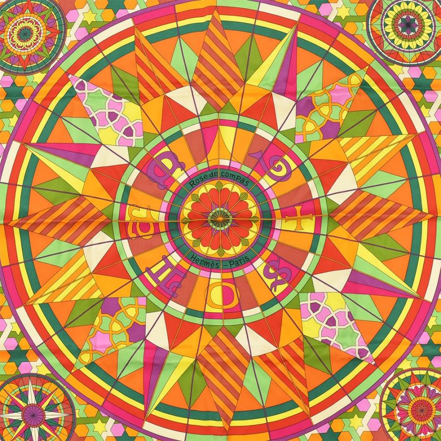 HERMES（エルメス） カレ65 スカーフ Rose de compas/羅針盤のバラ