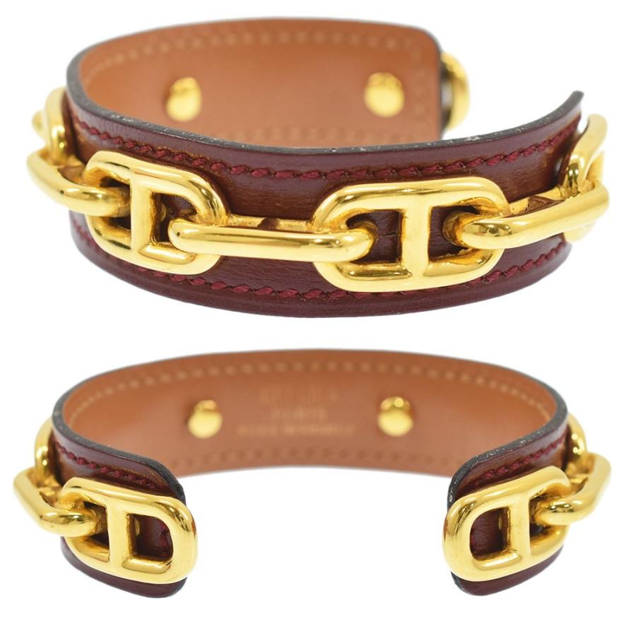HERMES（エルメス） シェーヌダンクル バングル ブレスレット レザー