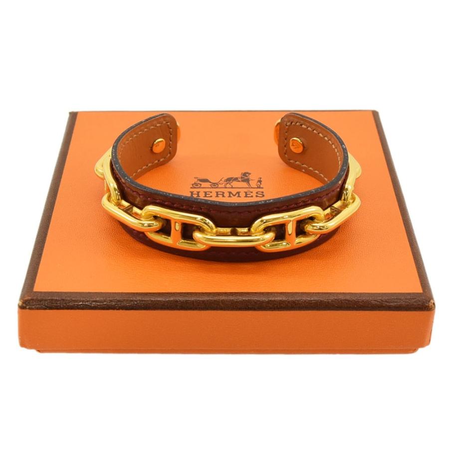 HERMES（エルメス） シェーヌダンクル バングル ブレスレット レザー