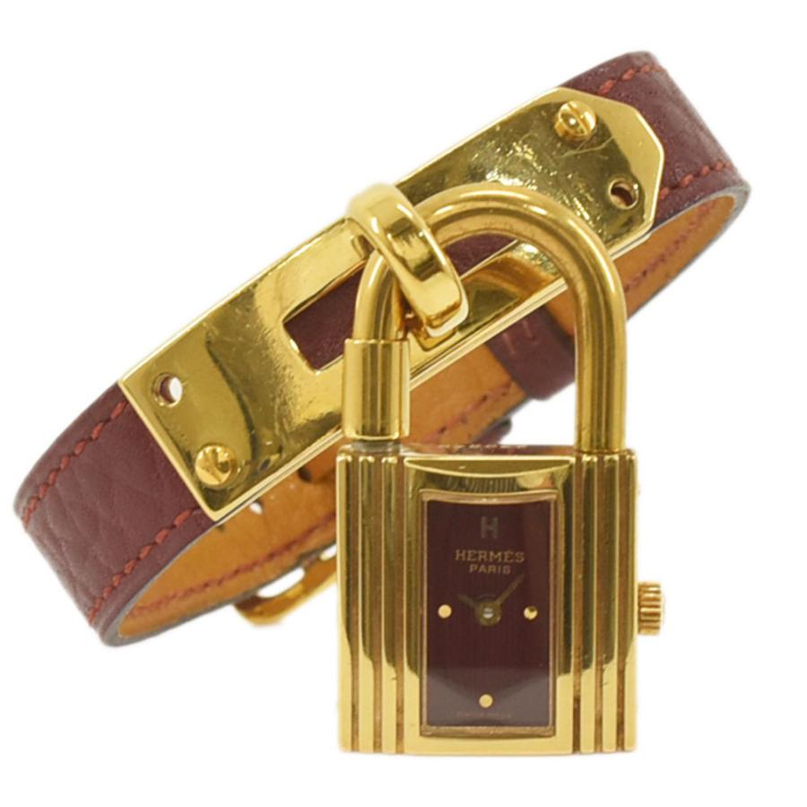 HERMES エルメス 腕時計 ケリーウォッチ ボルドー×ゴールド クオーツ 