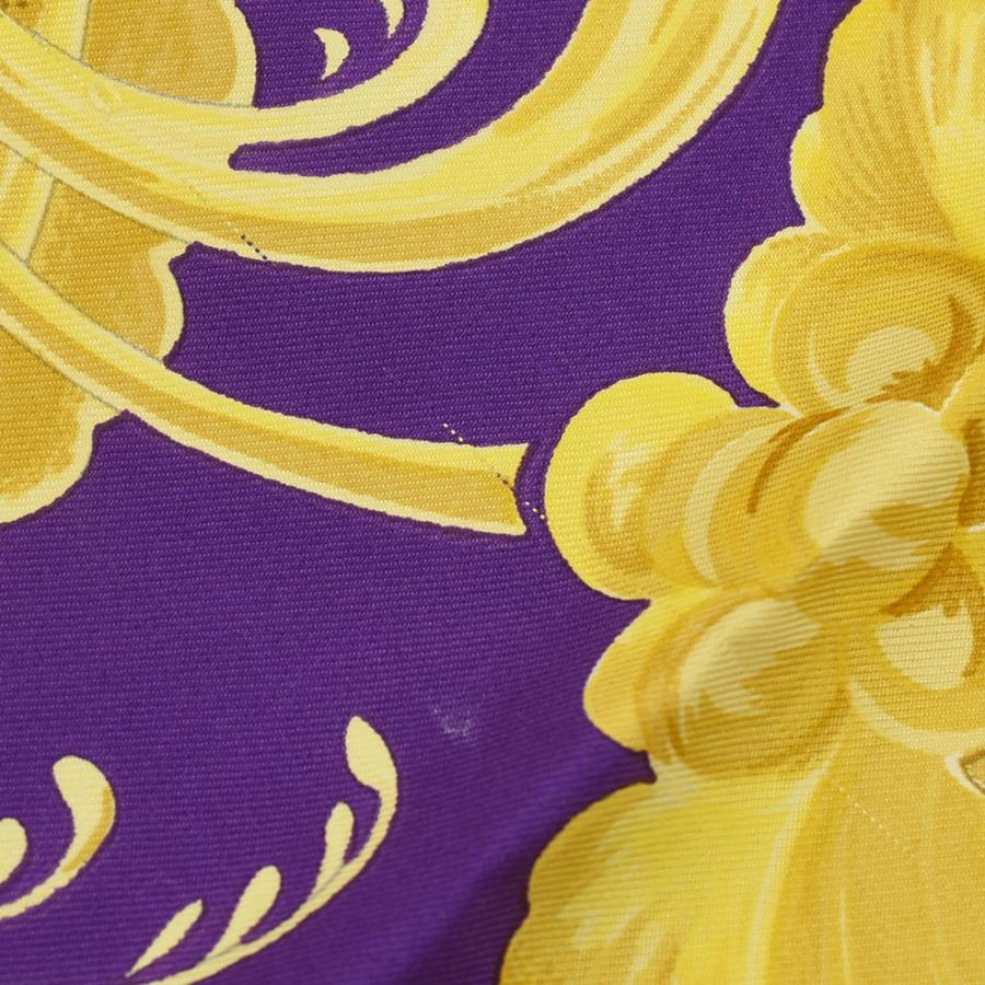 HERMES エルメス カレ90 Harald スカーフ シルク パープル×ゴールド  