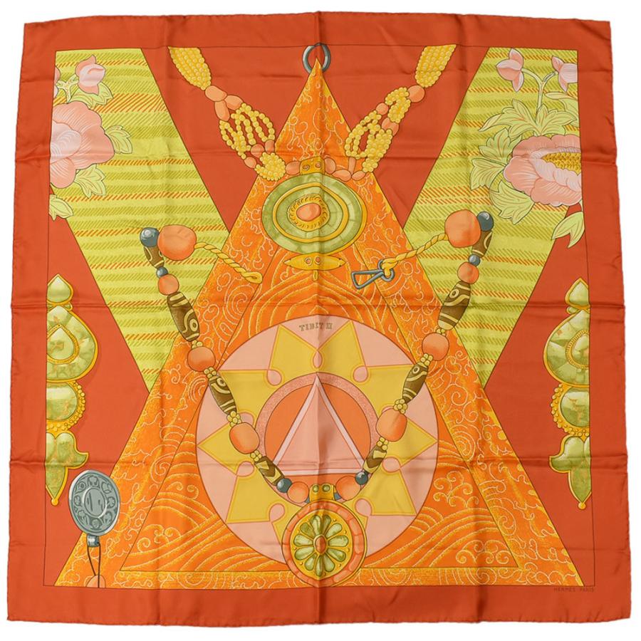 HERMES エルメス カレ90 TIBET II チベット2 スカーフ シルク HERMES エルメス カレ90 TIBET II チベット2 スカーフ シルク
