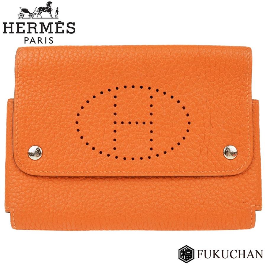 HERMES/エルメス トランプケース/マルチケース オレンジ×トリヨン