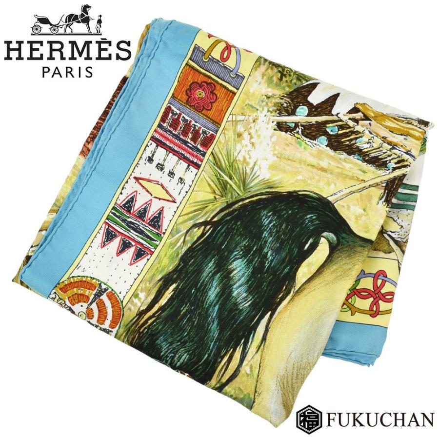 HERMES/エルメス カレ90/大判スカーフ Les Cheyennes(シャイアン族 