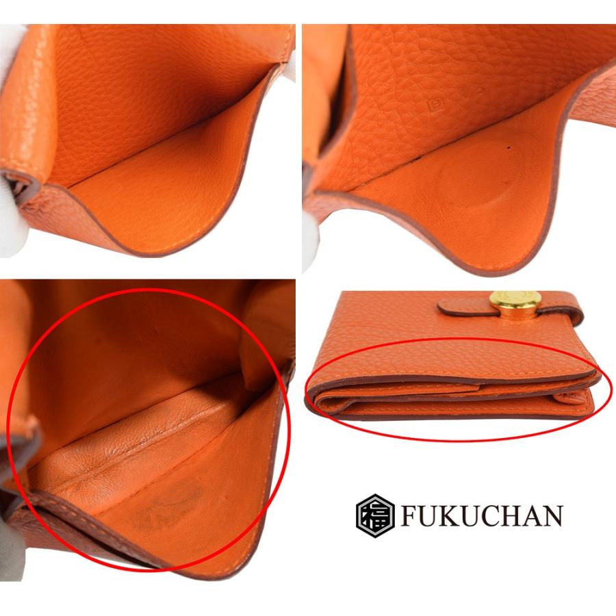 HERMES/エルメス ドゴン カードケース/名刺入れ オレンジ×トゴ