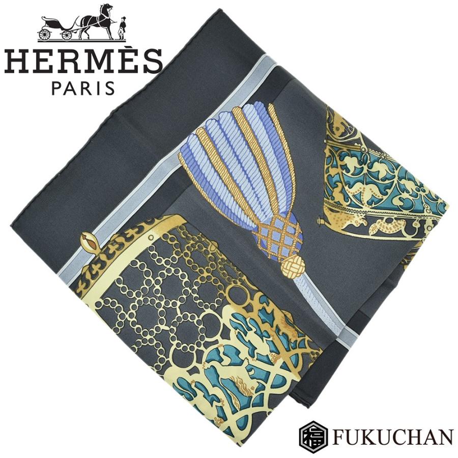 エルメス HERMES スカーフ les muserolles 90 美品】HERMES カレ90 スカーフ Les Muserolles ブルー - メルカリ