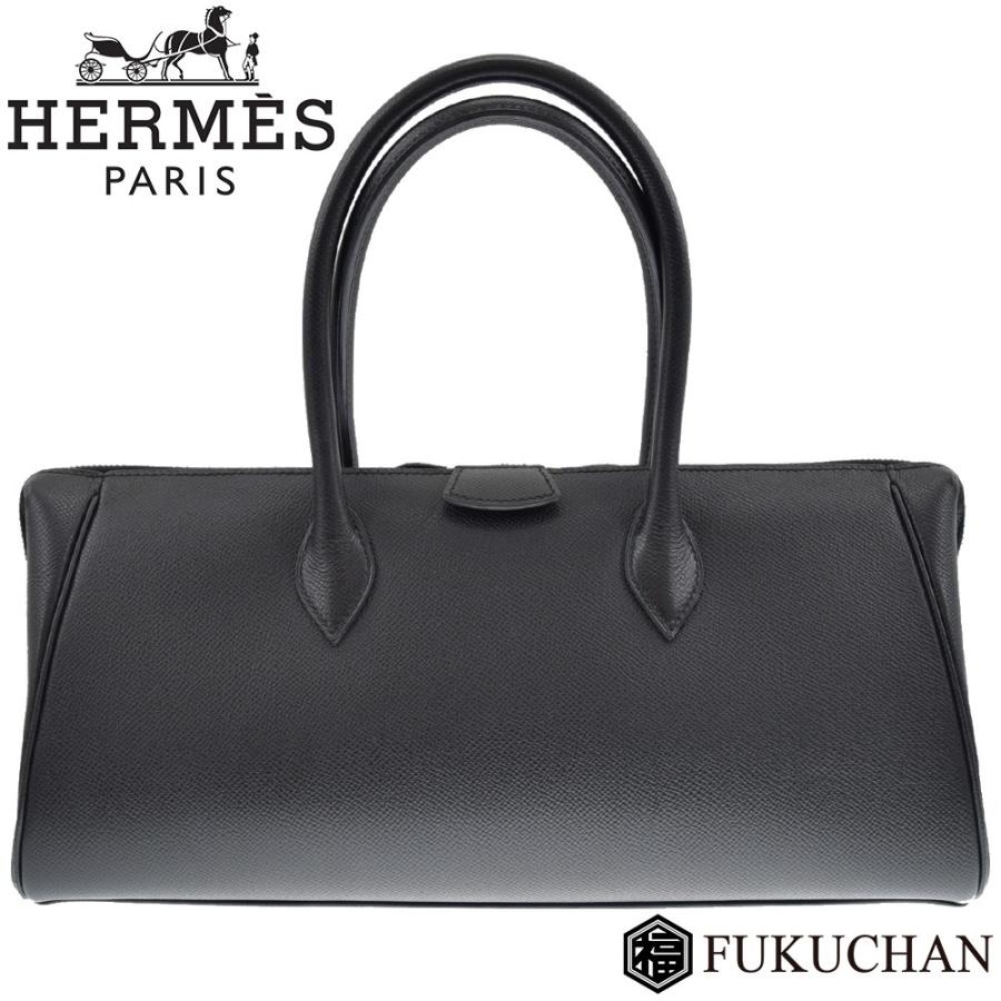 HERMES（エルメス） パリボンベイ35 ハンドバッグ ブラック×シルバー