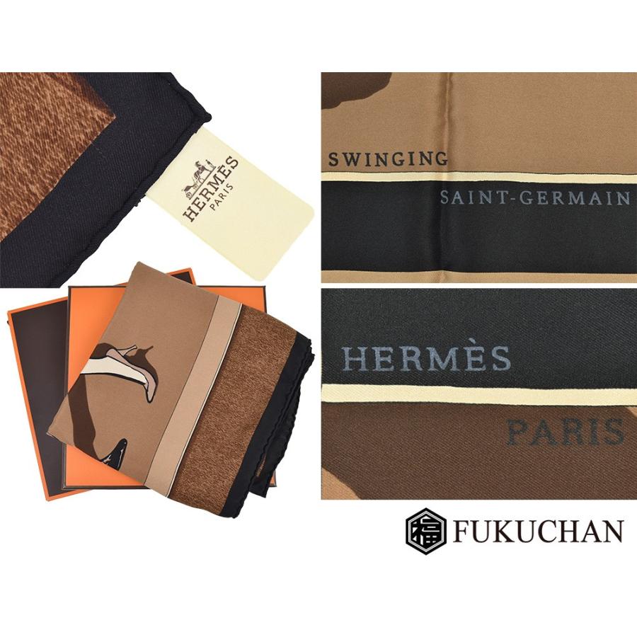 HERMES/エルメス カレ70/SWINGING SAINT-GERMAIN ブラウン HERMES/エルメス カレ70/SWINGING SAINT-GERMAIN ブラウン