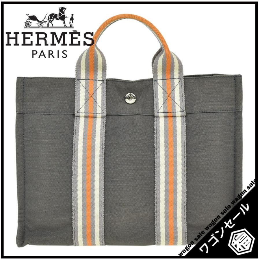 HERMES/エルメス フールトゥPM トートバッグ グレー×ホワイト HERMES/エルメス フールトゥPM トートバッグ グレー×ホワイト