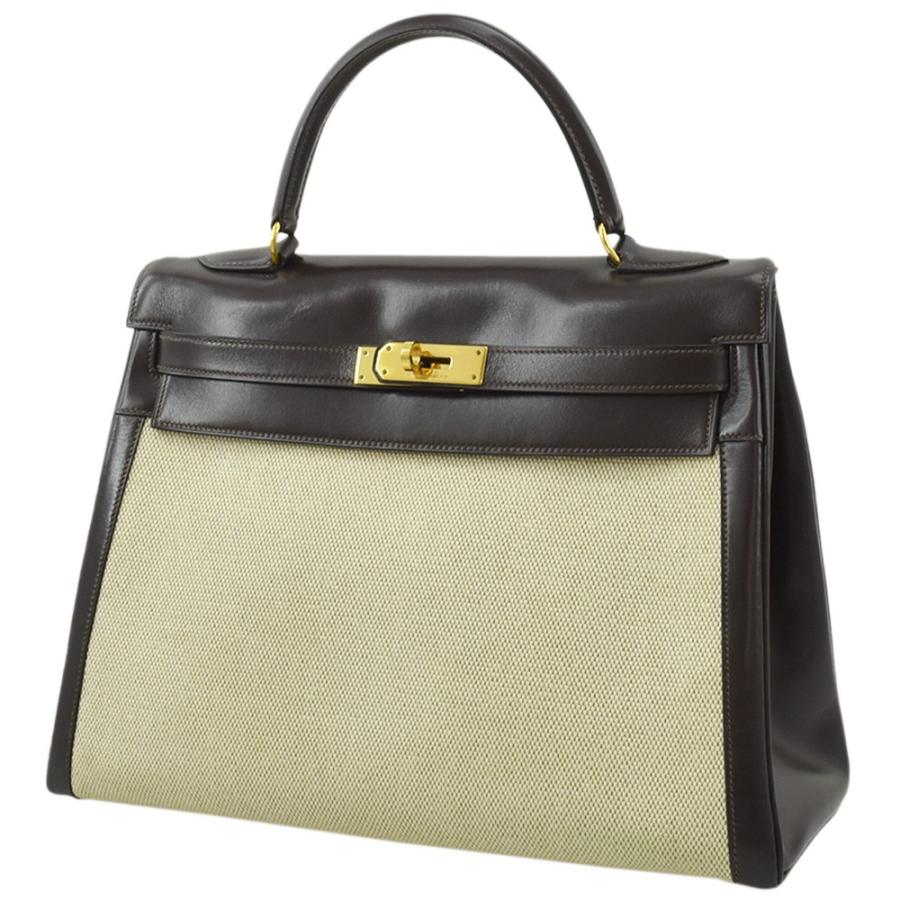 HERMES エルメス ケリー32 内縫い トワルアッシュ×ボックスカーフ