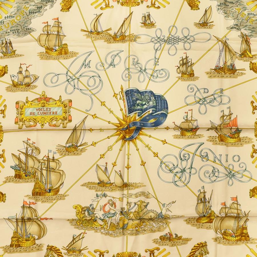 HERMES（エルメス） カレ90 大判スカーフ VOILES DE LUMIERE(光の帆船