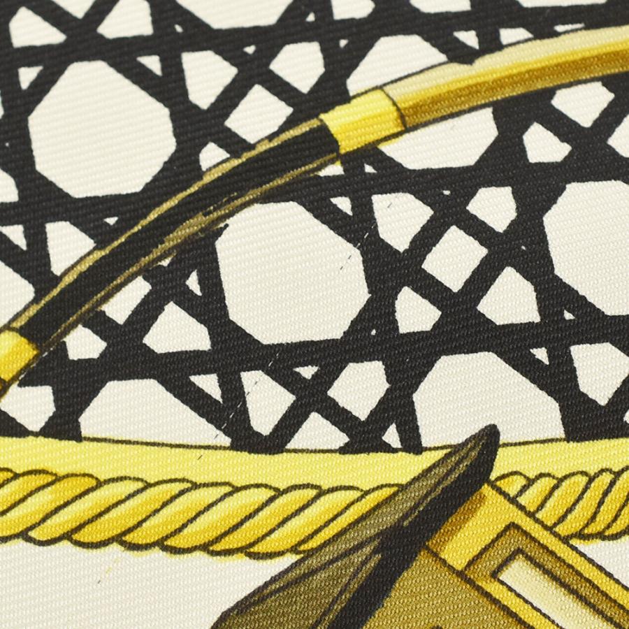 美品 エルメス シルクスカーフ カレ90 エルメススポーツ 黒色 黄色 灰色 HERMES - 良品 エルメス カレ90 スカーフ シルク 四川省 黒