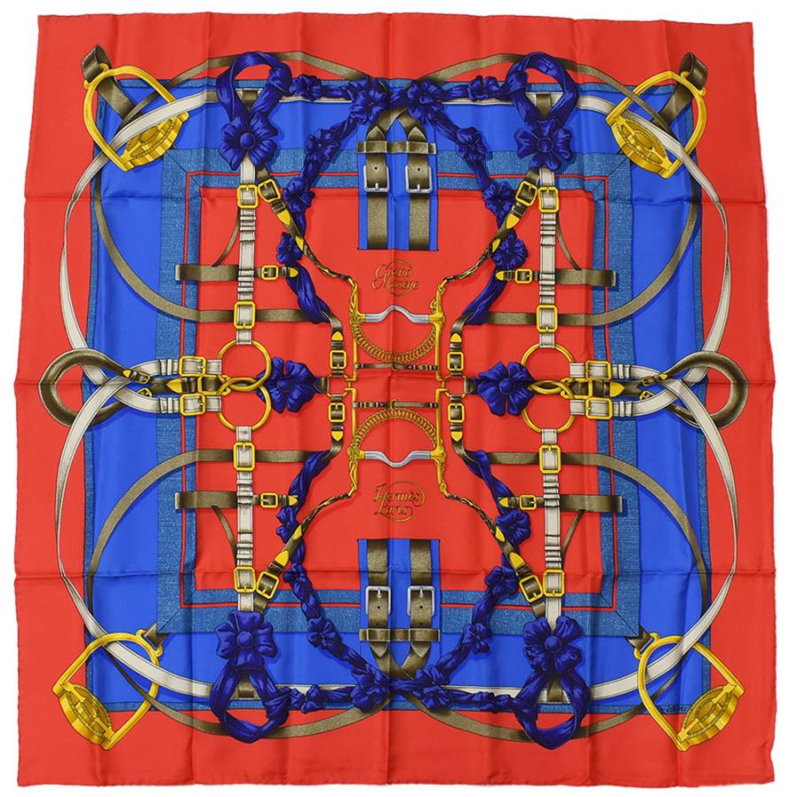HERMES カレ90 Grand Manege 大調教術　新品、未使用 HERMES エルメス スカーフ カレ90 Grand Manege 大調教術 シルク
