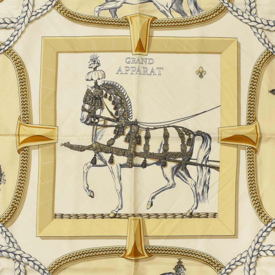 エルメス HERMES スカーフ カレ90 GRAND APPARAT 盛装の馬 シルク100 