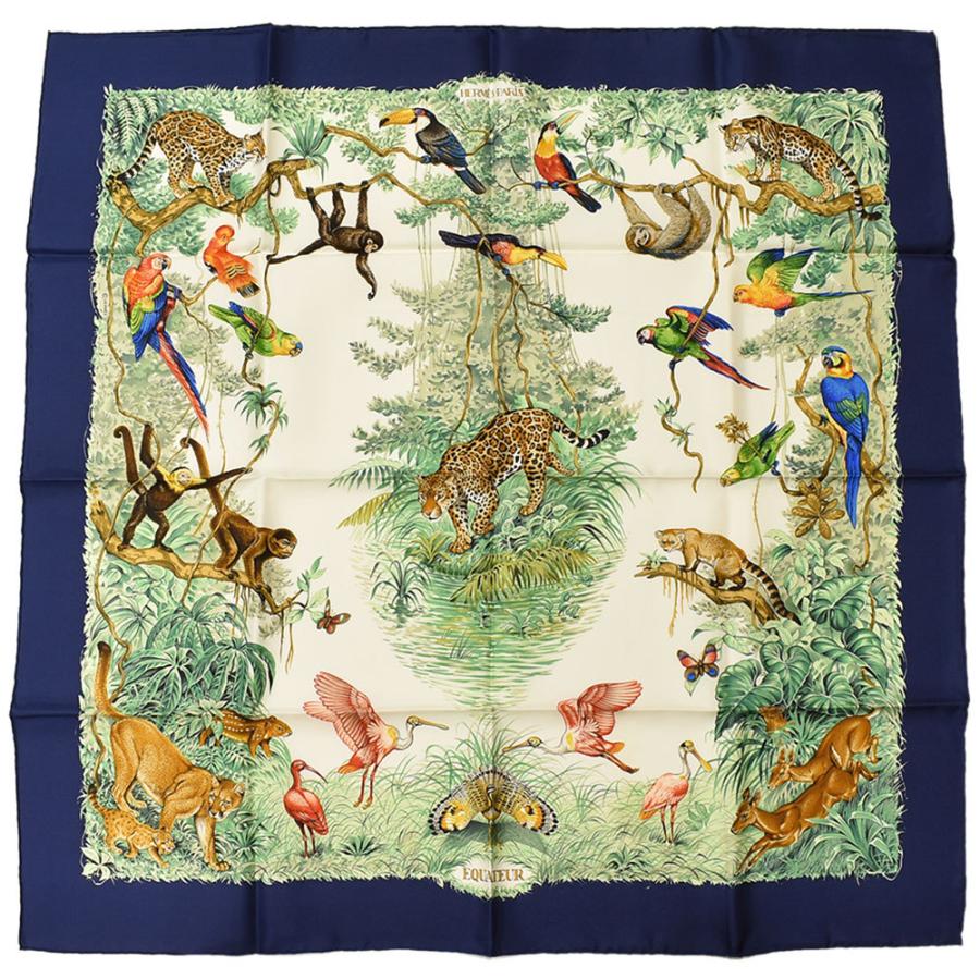 HERMES エルメス スカーフ カレ90 EQUATEUR 赤道直下 シルク100