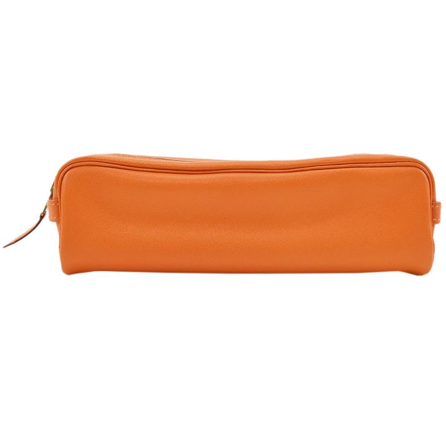 HERMES エルメス 筆箱 ペンケース ポーチ レザー オレンジ HERMES エルメス 筆箱 ペンケース ポーチ レザー オレンジ