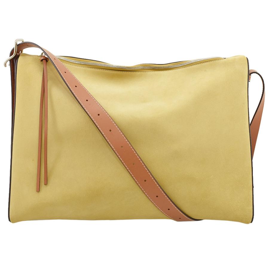 LOEWE】メッセンジャーバッグ アナグラム ゴールド金具 スエード