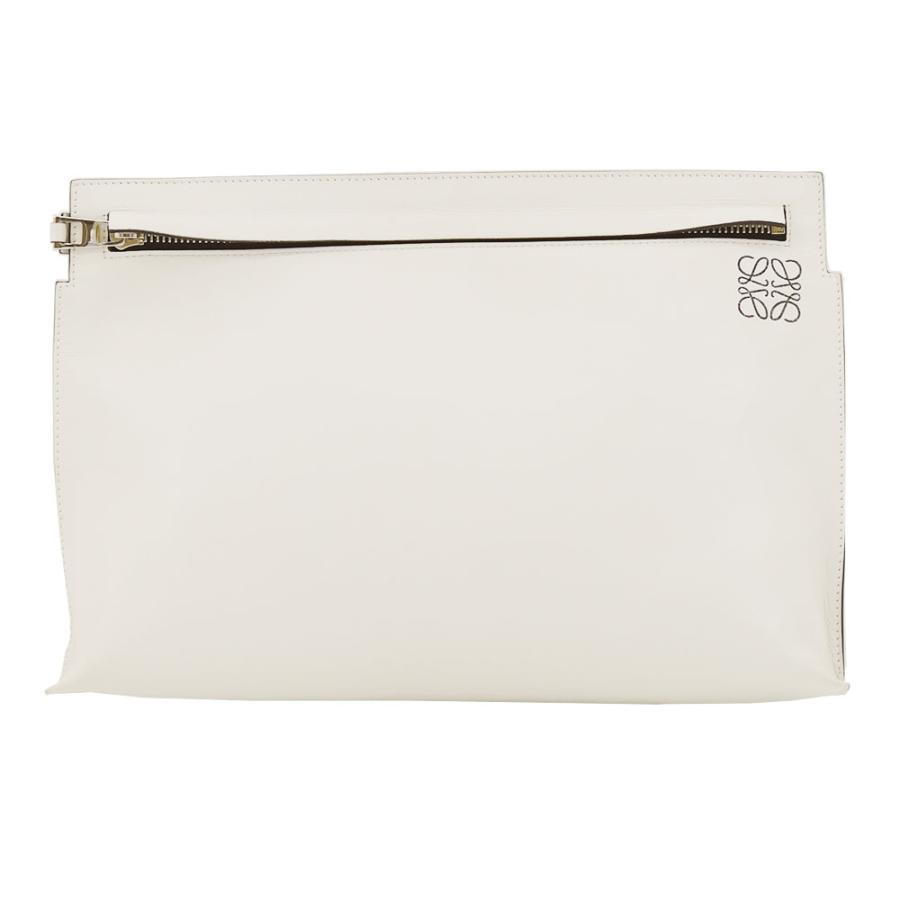 ロエベ LOEWE クラッチバッグ Tポーチ クラッチ レザー ホワイト 