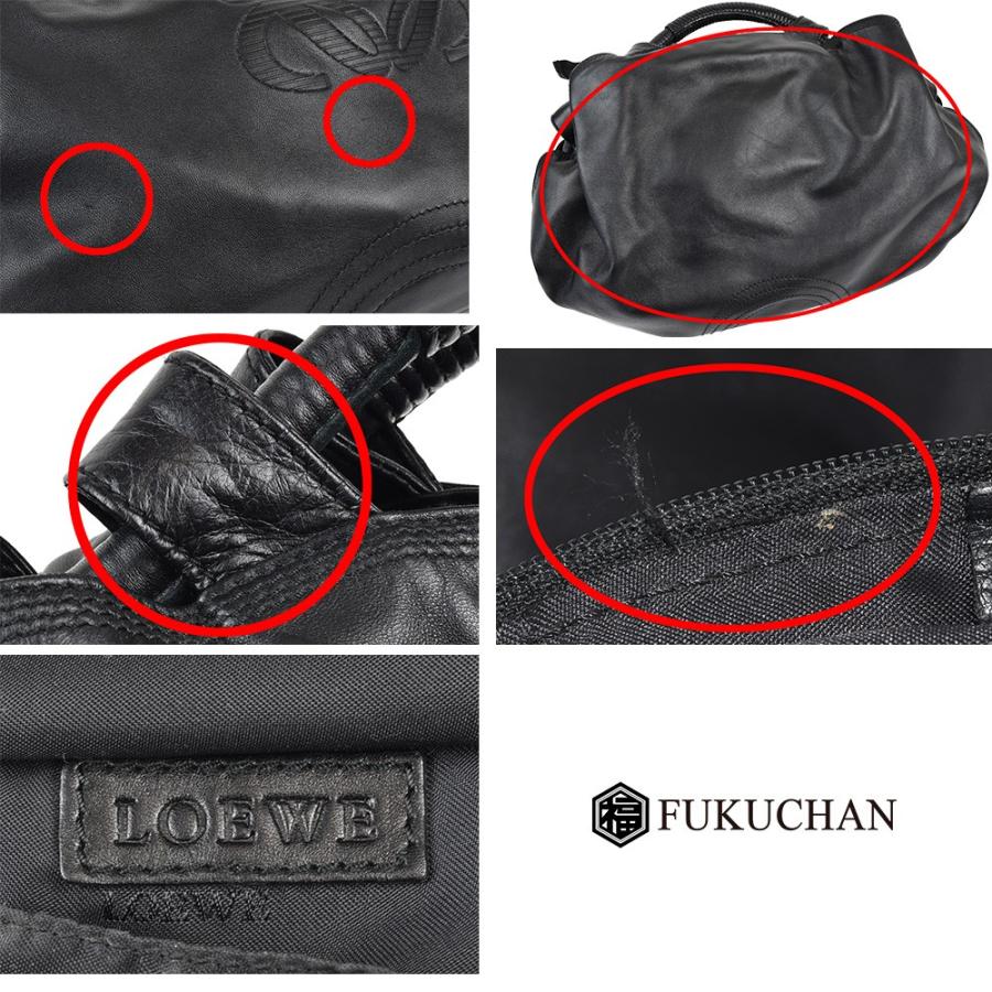 LOEWE/ロエベ ナッパアイレ ハンドバッグ ブラック×シルバー金具 