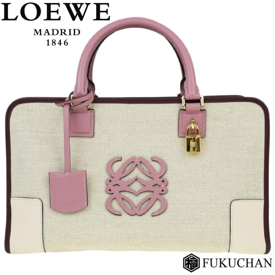LOEWE/ロエベ アマソナ36 ボストン/トートバッグ キャンバス×レザー