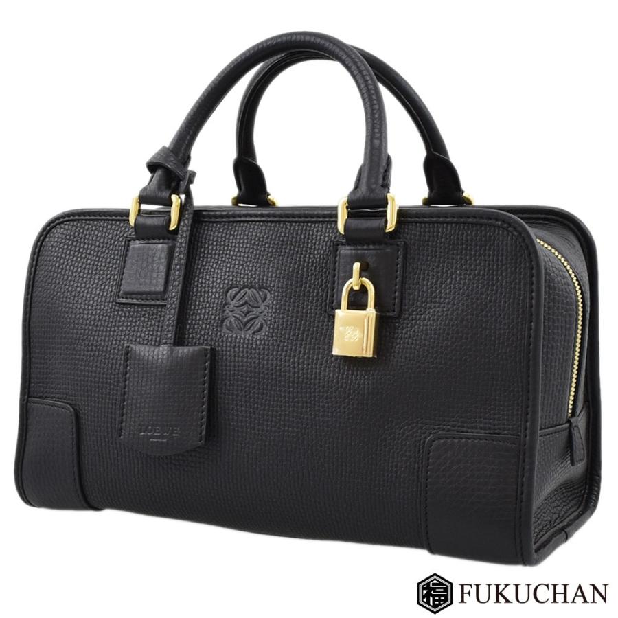 美品　LOEWE アマソナ 28 LOEWE LOEWE/ロエベ アマソナ28 ハンドバッグ ブラック×シルバー金具