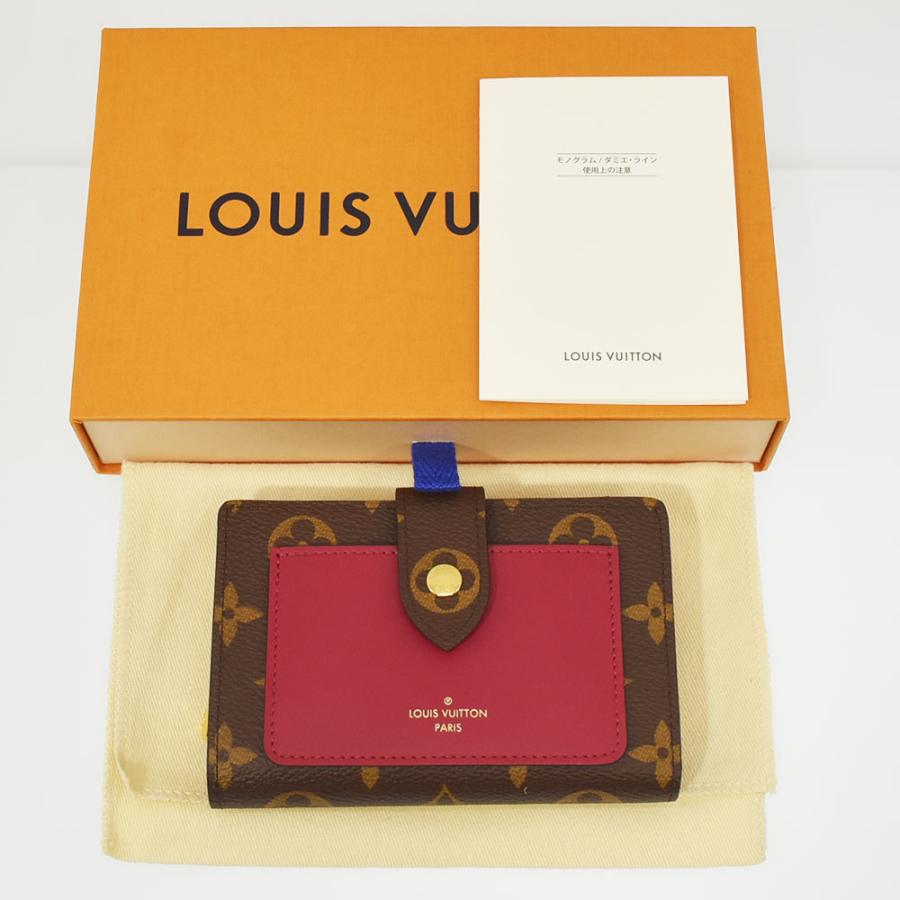 【超極美品】ルイヴィトン ダミエ ポルトフォイユ ジュリエット フューシャ ルイヴィトンポルトフォイユ ジュリエット 14137 ボルドー