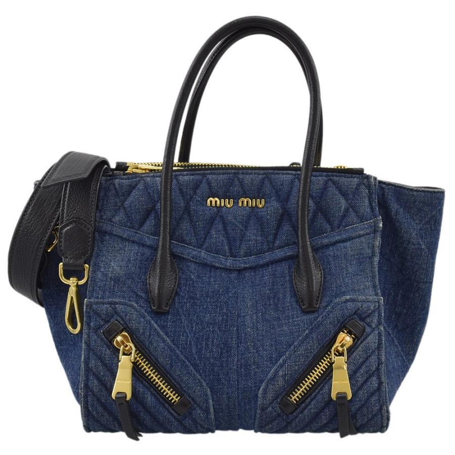 ミュウミュウ デニムバイカーバッグ