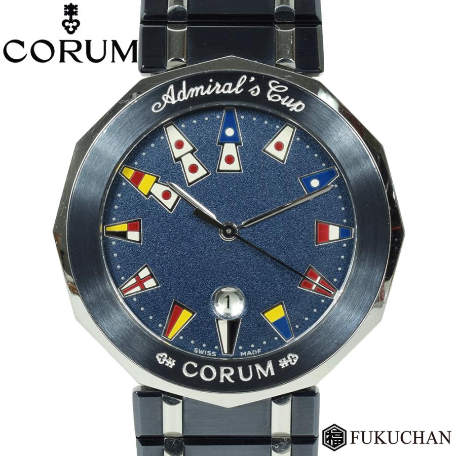 CORUM/コルム アドミラルズカップ メンズ ウォッチ ネイビー×シルバー 