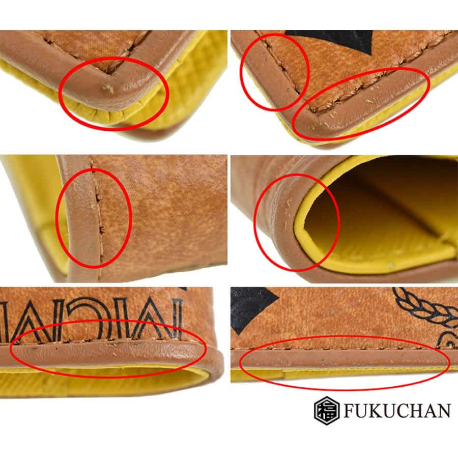 MCM/エムシーエムラビット パスポートケース コニャック×イエロー