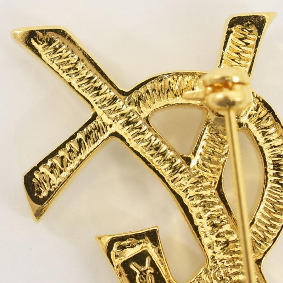 円 買い物 Saint Laurent サンローラン ロゴブローチ Gp シルバー