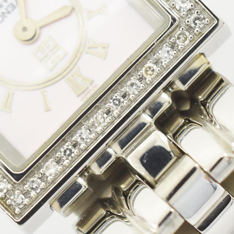 ジバンシー Givenchy 腕時計 ダイヤベゼル レディースウォッチ ピンクシェル文字盤 QZ SS×ダイヤモンド シルバー 1558962  レディース 中古 送料無料