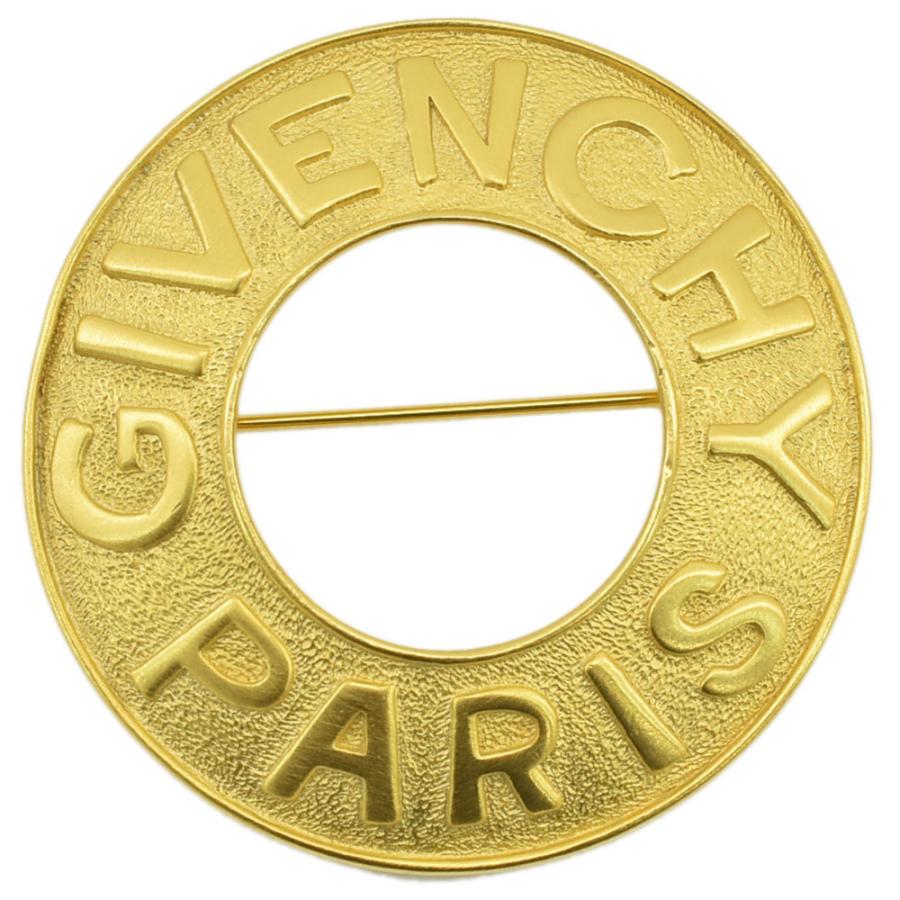 ジバンシー Givenchy ブローチ ラウンド ロゴ ヴィンテージ 金属素材 