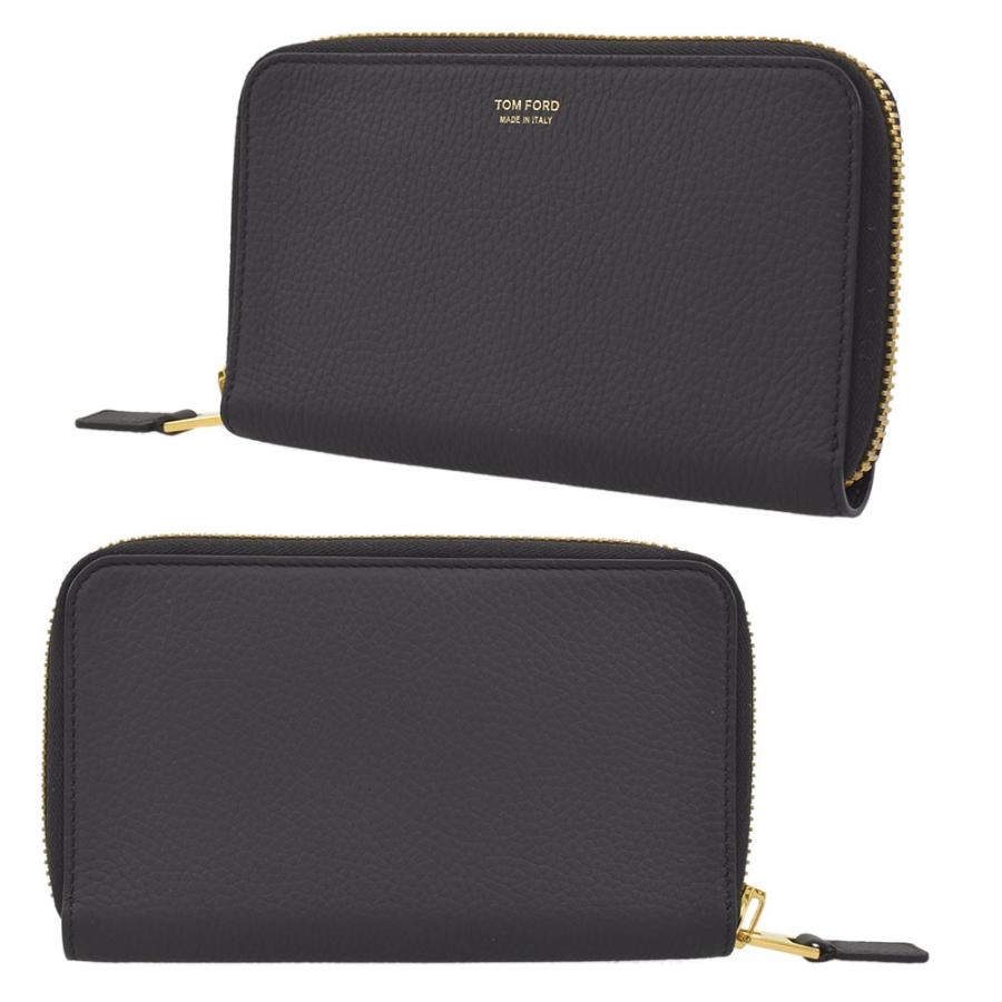 トムフォード TOM FORD ラウンドファスナー マルチウォレット レザー 