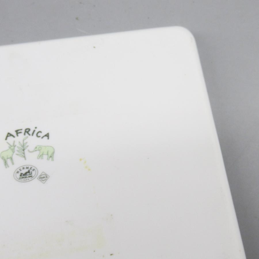 HERMES エルメス アフリカ グリーン スクエアプレート 洋食器