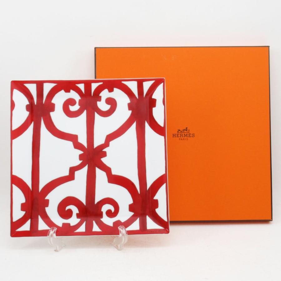 HERMES エルメスガダルキヴィール 23cm スクエアプレート箱付