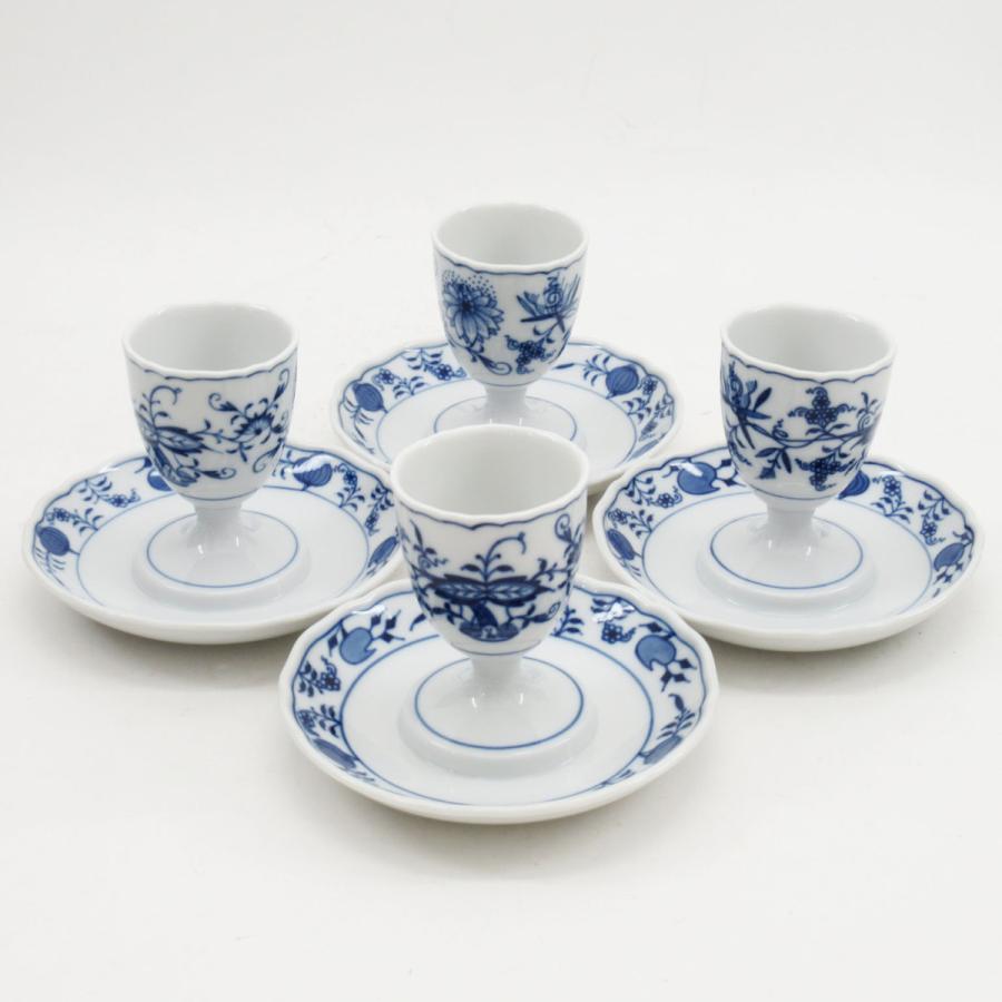 マイセン ブルーオニオン エッグスタンド 計4点 食器/陶器/卵置き