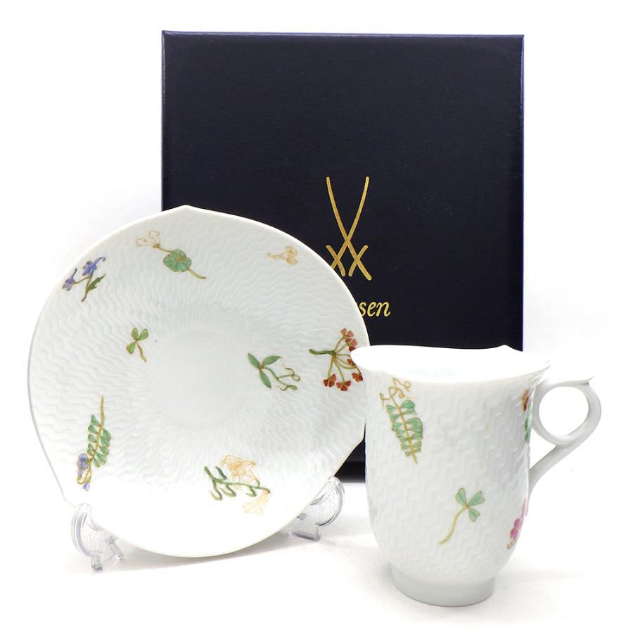 マイセン 美品 そよ風 コーヒーカップ＆ソーサー 箱付き 食器 Meissen 