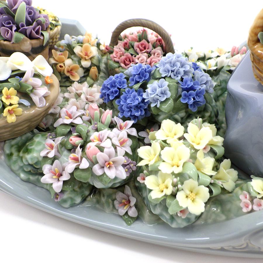 直接引取り限定※ 美品 リヤドロ 「永遠の花」#01009203 少女 船 花籠