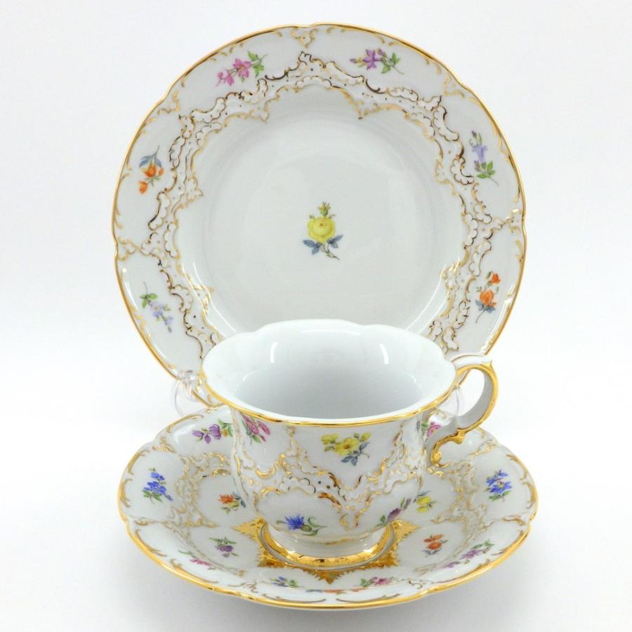 マイセン 宮廷の小花 Bフォーム ホワイト 兼用カップ＆ソーサー  