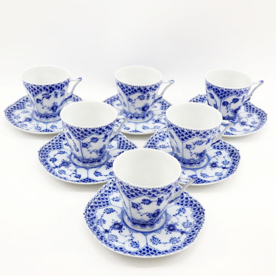 ロイヤルコペンハーゲン コーヒーカップ＆ソーサー ブルーフルーテッド 