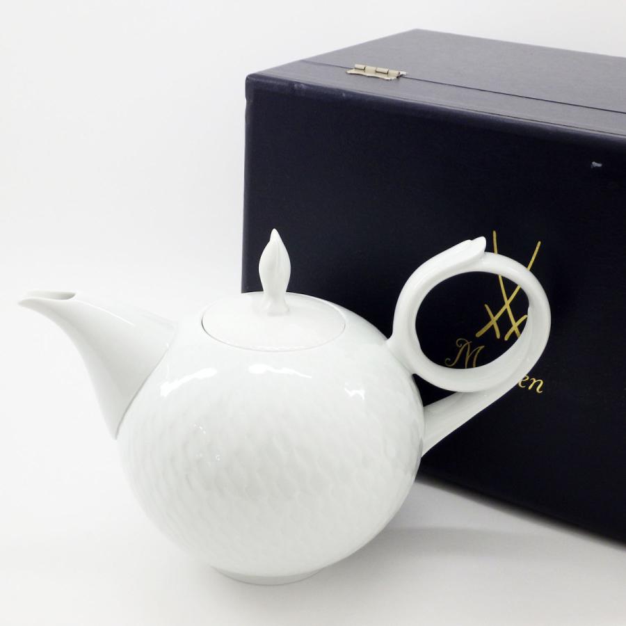 マイセン ◇美品◇ 波の戯れ ホワイト ティーポット 箱付き 食器 