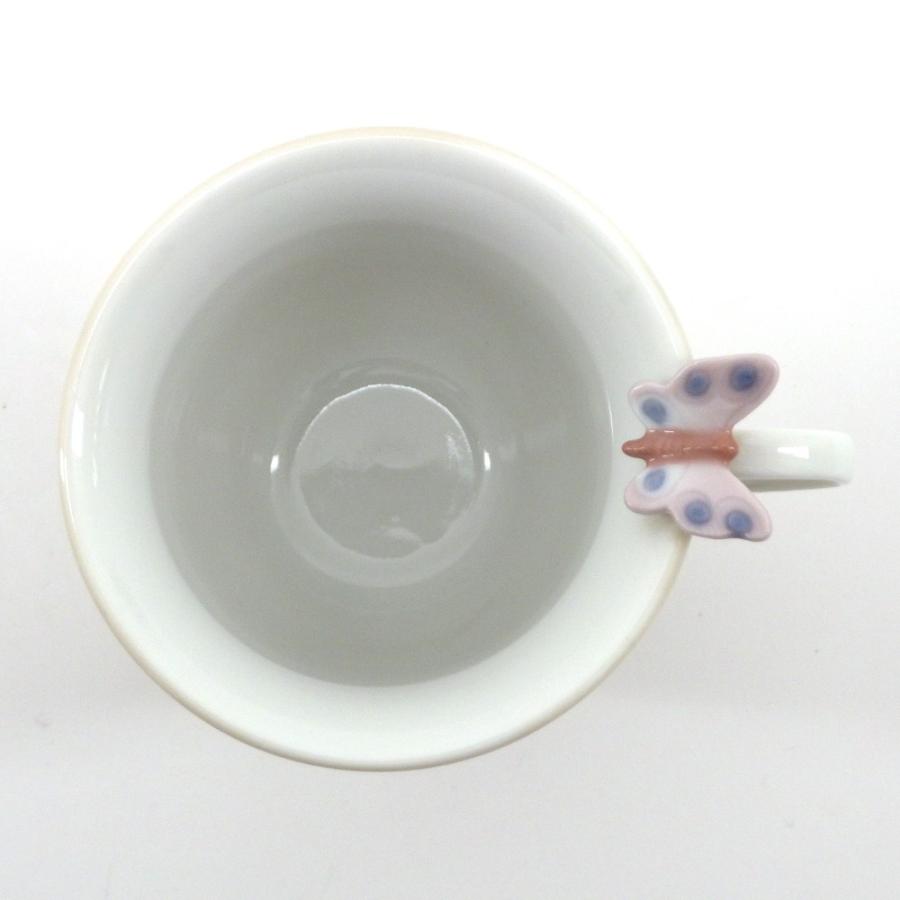 リヤドロ 「猫と蝶々」 カップ＆ソーサー 1客 ネコ ☆送料無料 Lladro 