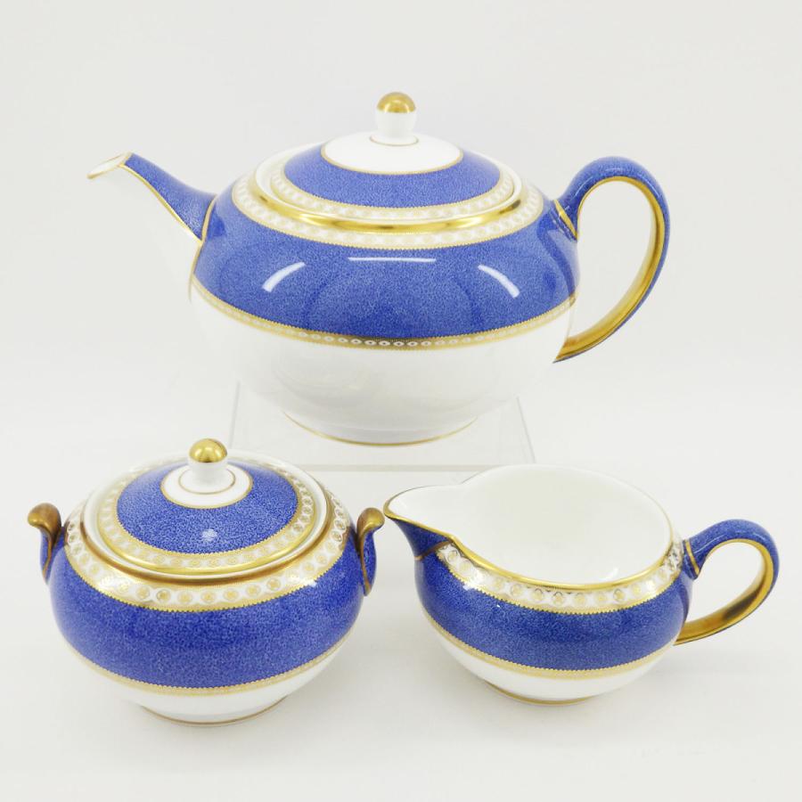 ウェッジウッド ユーランダー パウダーブルー ティーポット シュガー