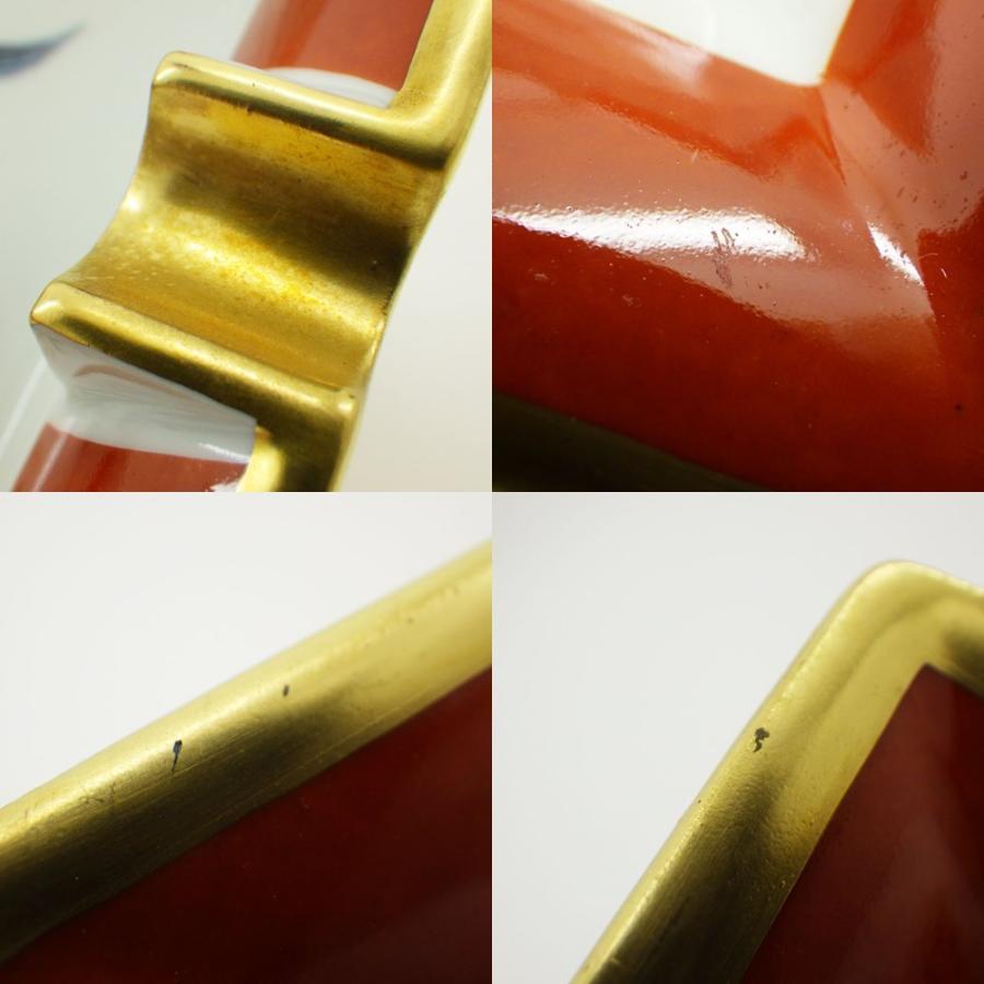 HERMES（エルメス） 鳥柄 バード 草花 金彩×オレンジ アッシュトレイ