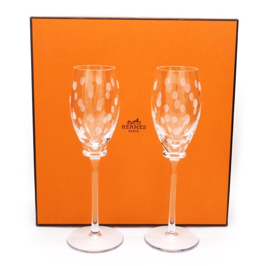 HERMES（エルメス） ファンファール シャンパングラス ペア 箱付き