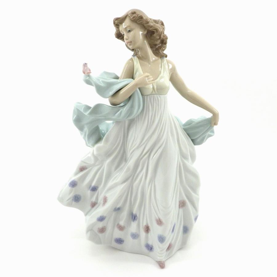 リヤドロ #6193「夏のセレナーデ」 女性 小鳥 ☆送料無料 Lladro