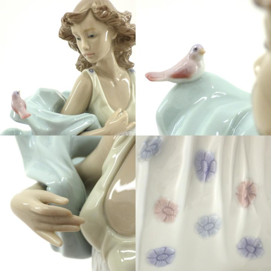 リヤドロ #6193「夏のセレナーデ」 女性 小鳥 ☆送料無料 Lladro